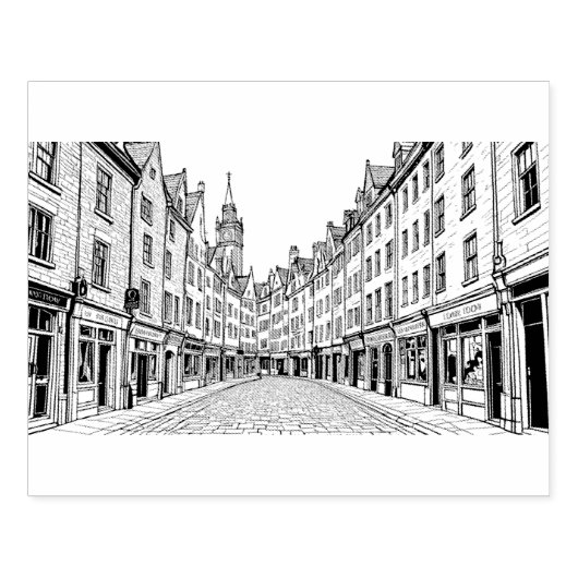 Stadstraat Rubberstempel (Afrduk)