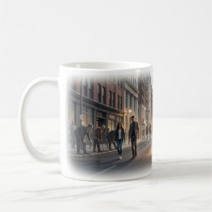 Stadstraat Symfonie van Stille Hoop Kunstmok Koffiemok
