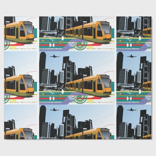 Stadstrampapier Cadeaupapier (Vlak)