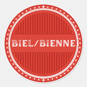Stadstrotsembleem Biel/Bienne – Zwitserse identite Ronde Sticker