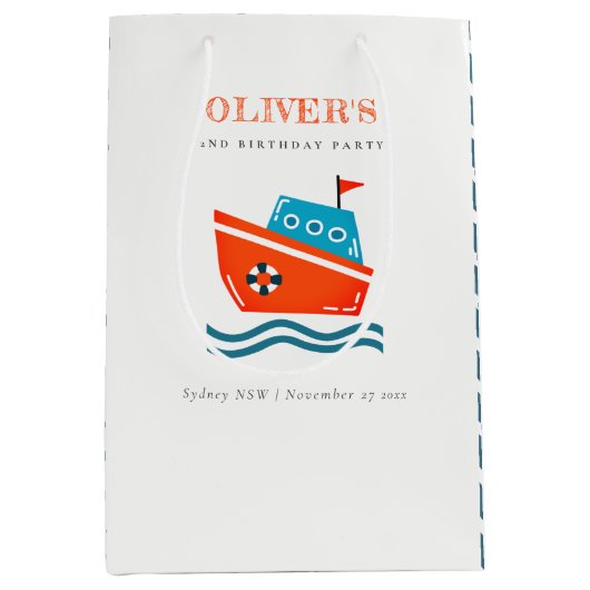 Stadsvaarder Kinder Nautisch Bot Elke dag van de z Medium Cadeauzakje (Voorkant)