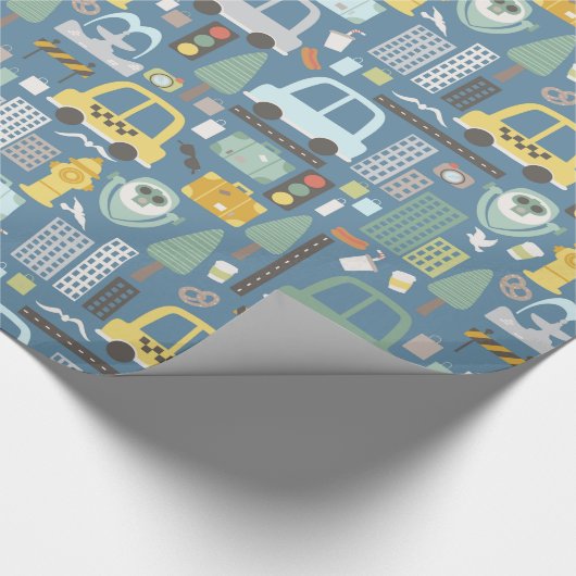 Stadsverkeer - Kinderen Cadeaupapier (Hoek)