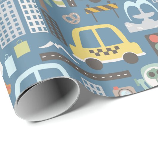 Stadsverkeer - Kinderen Cadeaupapier (Rol Hoek)