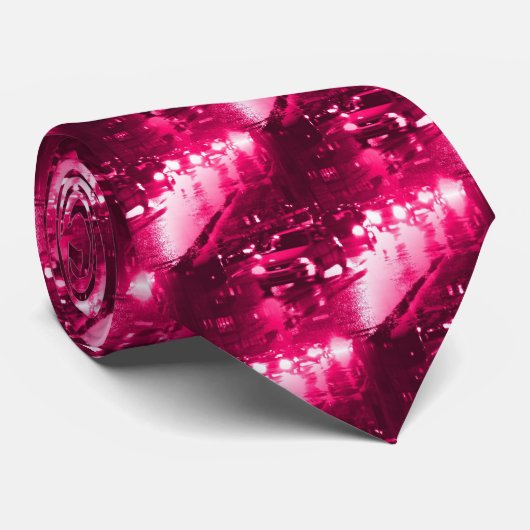 Stadsverkeer - Neaon Red Stropdas (Opgerold)