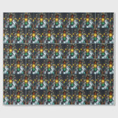 Stadsverkeerslicht 's nachts cadeaupapier (Vlak)