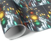 Stadsverkeerslicht 's nachts cadeaupapier (Rol Hoek)
