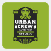 stadsverkenning urbex vierkante sticker (Voorkant)
