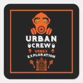 stadsverkenning urbex vierkante sticker (Voorkant)