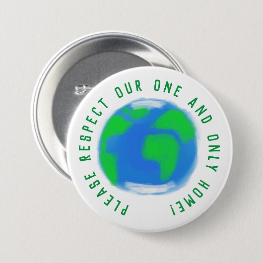 Stadsverklaring over de planeet Aarde Ronde Button 7,6 Cm (Voorkant /achterkant)