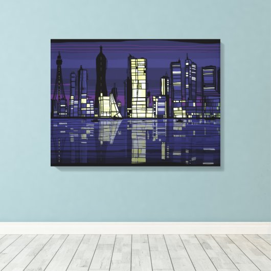 Stadsverlichting Canvas Afdruk (Insitu (Houten vloer))