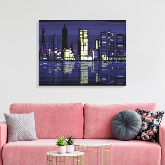 Stadsverlichting Canvas Afdruk (Insitu (Woonkamer))
