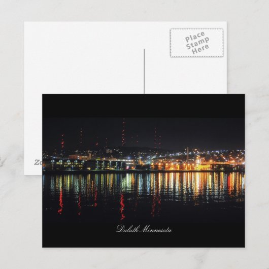 Stadsverlichting Duluth Minnesota Briefkaart (Voorkant / Achterkant)