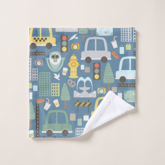 Stadsvervoer Kinder auto's Bad Handdoek (Wasdoekje)