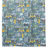 Stadsvervoer Kinder auto's Douchegordijn (Voorkant)