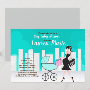 Stadsvervoer Neutrale Zwangere Baby shower van moe Kaart