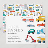 Stadsvervoer Vrachtwagen Tweede verjaardag Kaart (Voorkant / Achterkant)