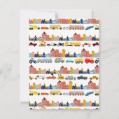 Stadsvervoermiddelen Vrachtauto's Auto's Kinderen Bedankkaart (Achterkant)