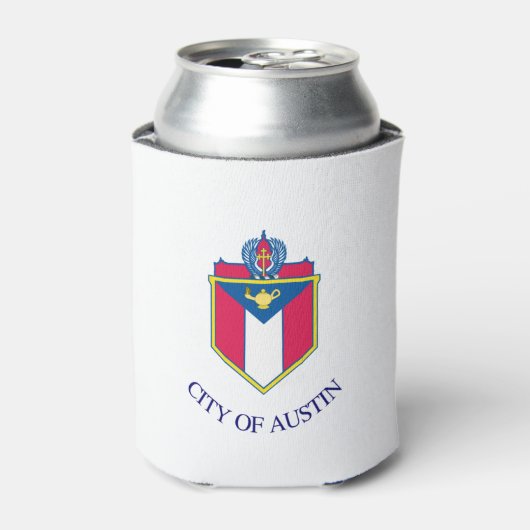 Stadsvlag Austin (Texas) Blikjeskoeler (Blikje Voorkant)