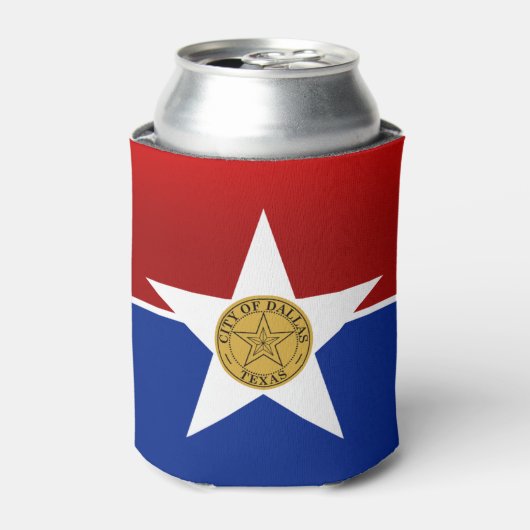 Stadsvlag Dallas (Texas) Blikjeskoeler (Blikje Voorkant)