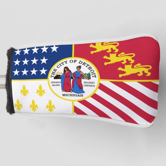 Stadsvlag in Detroit Golfheadcover (Voorkant)