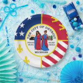 Stadsvlag in Detroit Papieren Bordje (Feest)