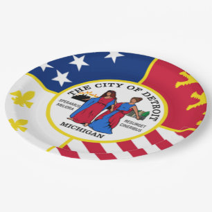 Stadsvlag in Detroit Papieren Bordje