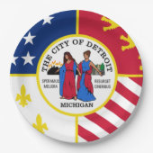 Stadsvlag in Detroit Papieren Bordje (Voorkant)