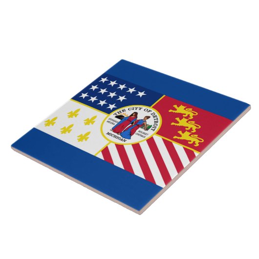 Stadsvlag in Detroit Tegeltje (Zijkant)