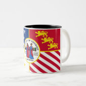 Stadsvlag in Detroit Tweekleurige Koffiemok (Voorkant rechts)