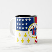 Stadsvlag in Detroit Tweekleurige Koffiemok (Voorkant links)