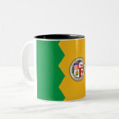Stadsvlag Los Angeles Tweekleurige Koffiemok (Voorkant links)
