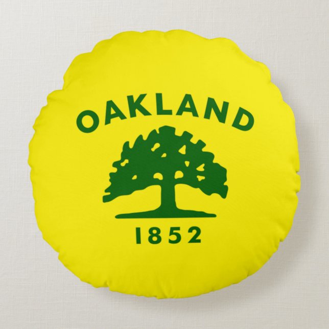 Stadsvlag Oakland (Californië) Rond Kussen (Voorkant)