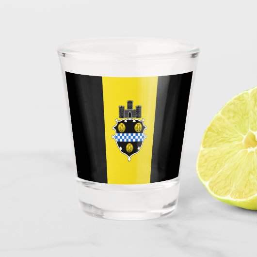 Stadsvlag Pittsburgh Shot Glas (Voorkant)