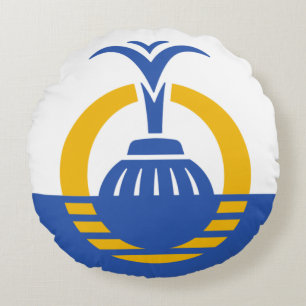 Stadsvlag Ronde Pillow van Orlando (Florida) Rond Kussen