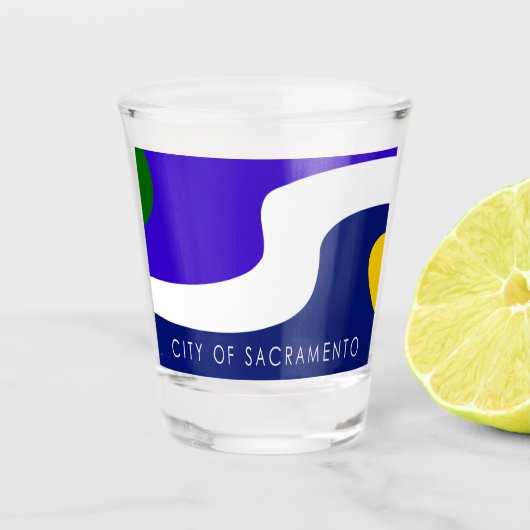 Stadsvlag Sacramento Shot Glas (Voorkant)