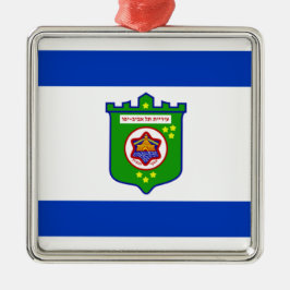 Stadsvlag Tel Aviv (Israël) Metalen Ornament