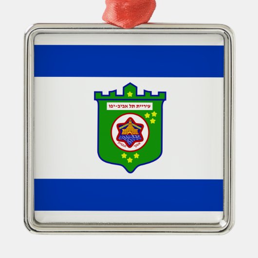 Stadsvlag Tel Aviv (Israël) Metalen Ornament (Voorkant)