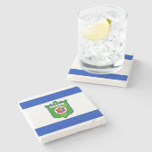 Stadsvlag Tel Aviv (Israël) Stenen Onderzetter (Zijkant)