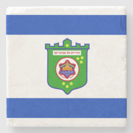 Stadsvlag Tel Aviv (Israël) Stenen Onderzetter