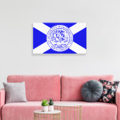 Stadsvlag van Charlotte (North Carolina) Canvas Afdruk (Insitu (Woonkamer))