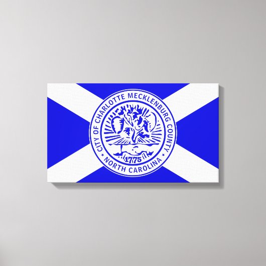 Stadsvlag van Charlotte (North Carolina) Canvas Afdruk (Voorkant)