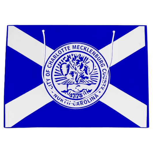 Stadsvlag van Charlotte (North Carolina) Groot Cadeauzakje (Voorkant)