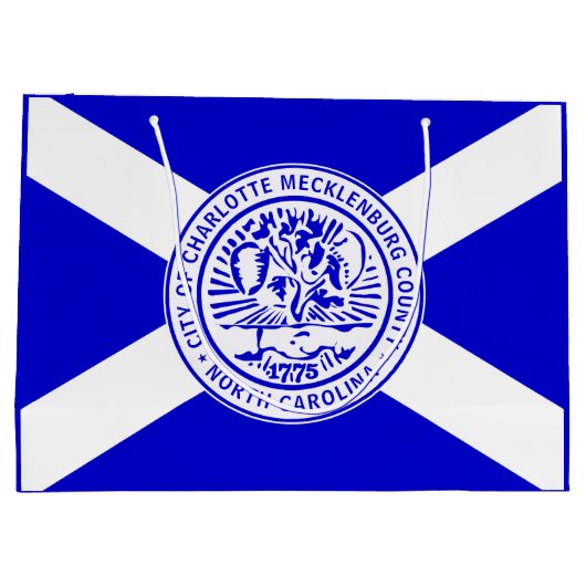 Stadsvlag van Charlotte (North Carolina) Groot Cadeauzakje (Achterkant)