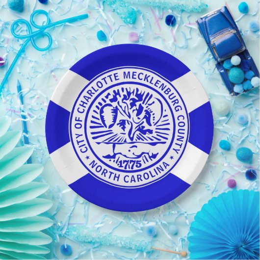 Stadsvlag van Charlotte (North Carolina) Papieren Bordje (Feest)
