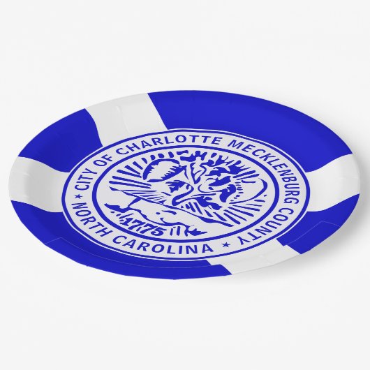 Stadsvlag van Charlotte (North Carolina) Papieren Bordje (Gekanteld)