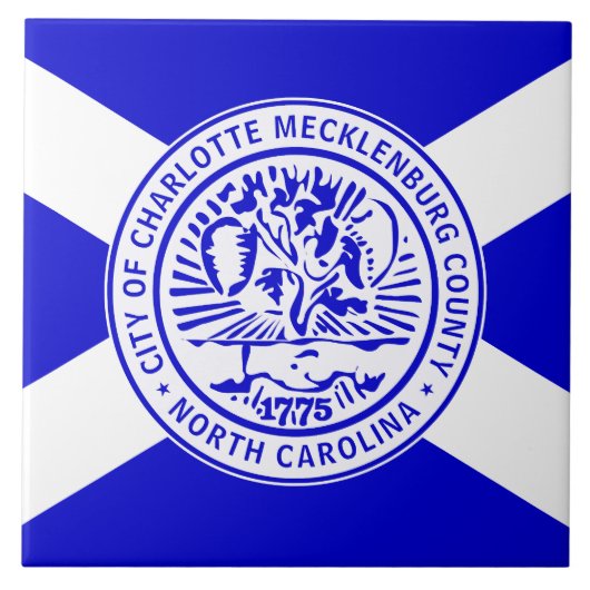 Stadsvlag van Charlotte (North Carolina) Tegeltje (Voorkant)