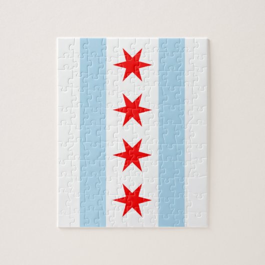 Stadsvlag van Chicago puzzel (Verticaal)