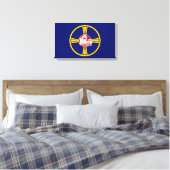 Stadsvlag van Omaha (Nebraska) Canvas Afdruk (Insitu (Slaapkamer))