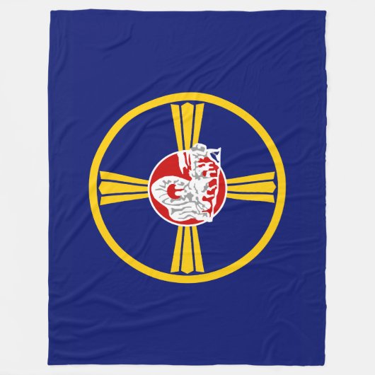 Stadsvlag van Omaha (Nebraska) Fleece Deken (Voorkant)