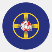 Stadsvlag van Omaha (Nebraska) Ronde Sticker (Voorkant)